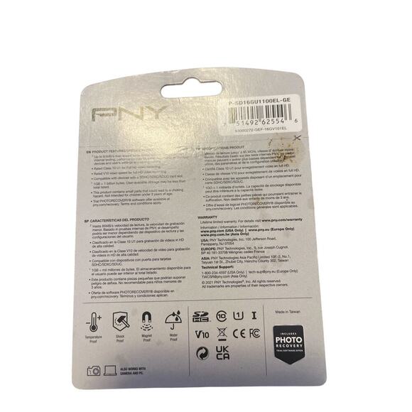 PNY Elite SDHC Memory From 16GB 85 MB/S UHS-I Class 10 V10 - Picture 2 of 2